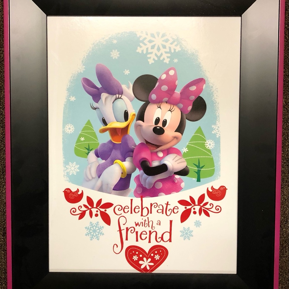 Disney Christmas Minnie Mouse Daisy Duck Theme Framed Poster Print New